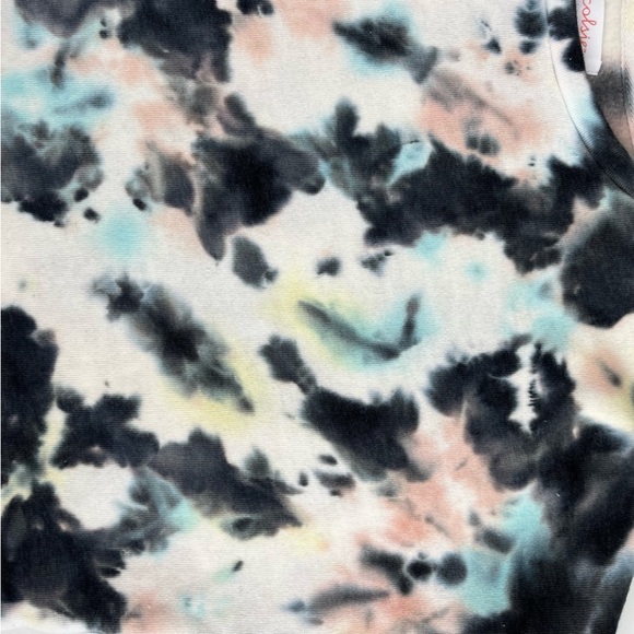 💙 NWT COLSIE Tie Dye Fleece Oversized Cropped Crew Sweatshirt Pastel Athleisure - Picture 8 of 11